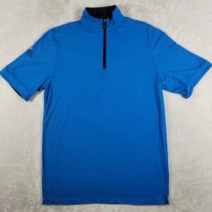 Kastel Denmark 1/4‎ Zip Shirt Women's Large Blue Horse Riding Short Sleeve
